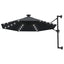 væghængt parasol m. LED-lys 300 cm antracitgrå