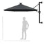 væghængt parasol m. LED-lys 300 cm antracitgrå