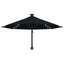 væghængt parasol m. LED-lys 300 cm sort