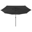 haveparasol med LED-lys 400 cm sort