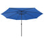 haveparasol med LED-lys 400 cm azurblå