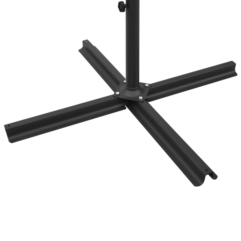 dobbelt parasol 600x300 cm stålstang antracitgrå