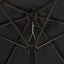 parasol med LED-lys 200x211 cm aluminium sort