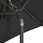 parasol med LED-lys 200x211 cm aluminium sort