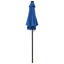 parasol med LED-lys 200x211 cm aluminium azurblå