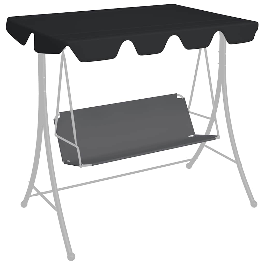 baldakin til havegynge 188/168x145/110 cm sort billede