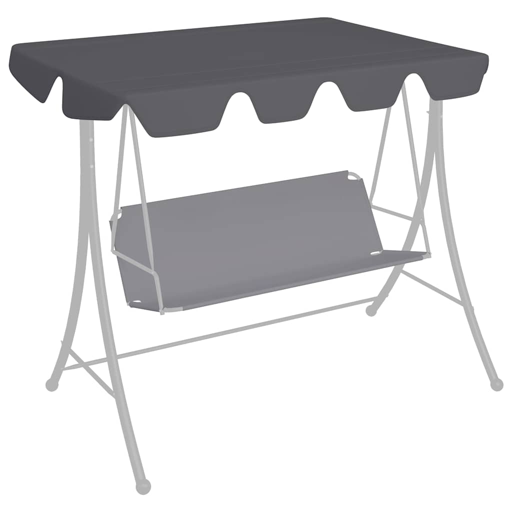 baldakin til havegynge 150/130x105/70 cm antracitgrå billede