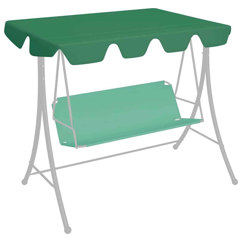 baldakin til havegynge 150/130x105/70 cm grøn billede