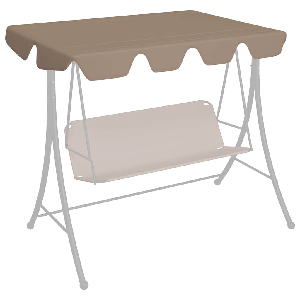 baldakin til havegynge 150/130x105/70 cm gråbrun billede
