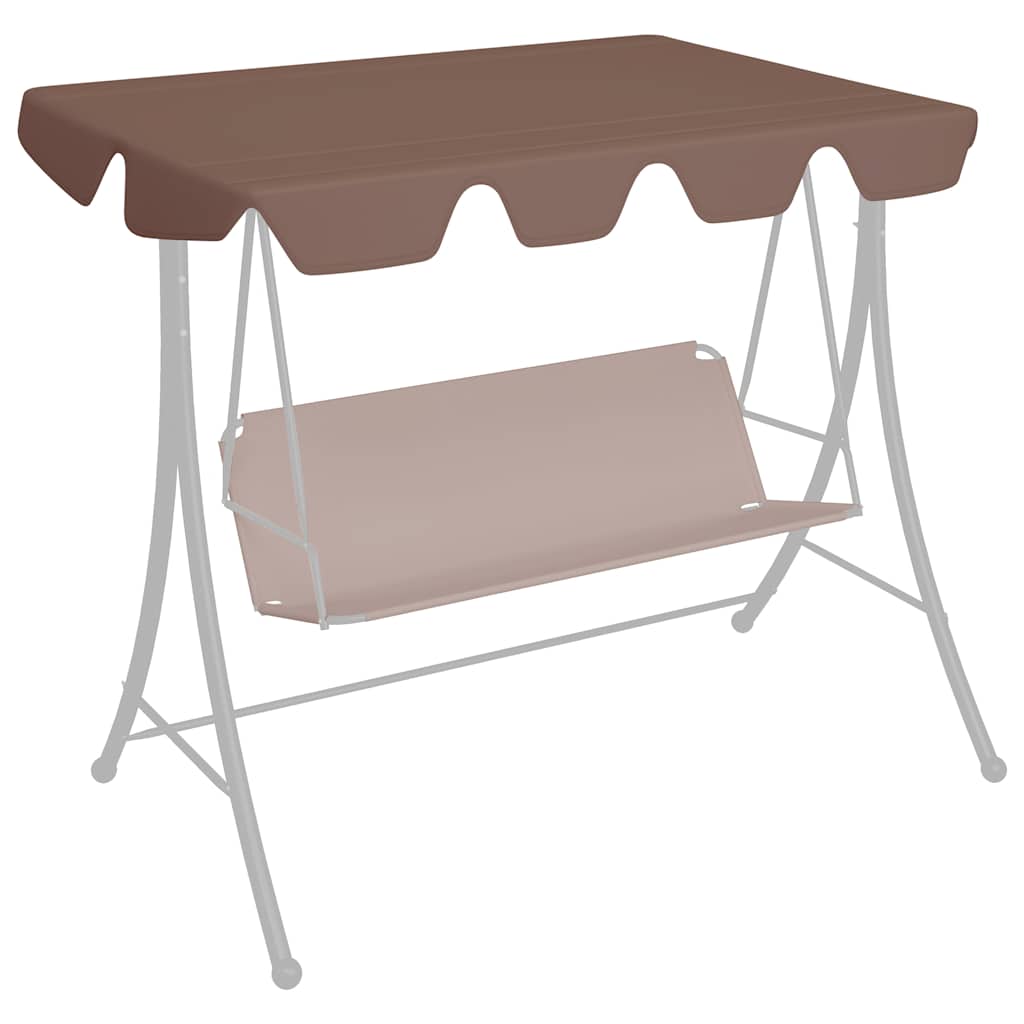 baldakin til havegynge 150/130x105/70 cm brun