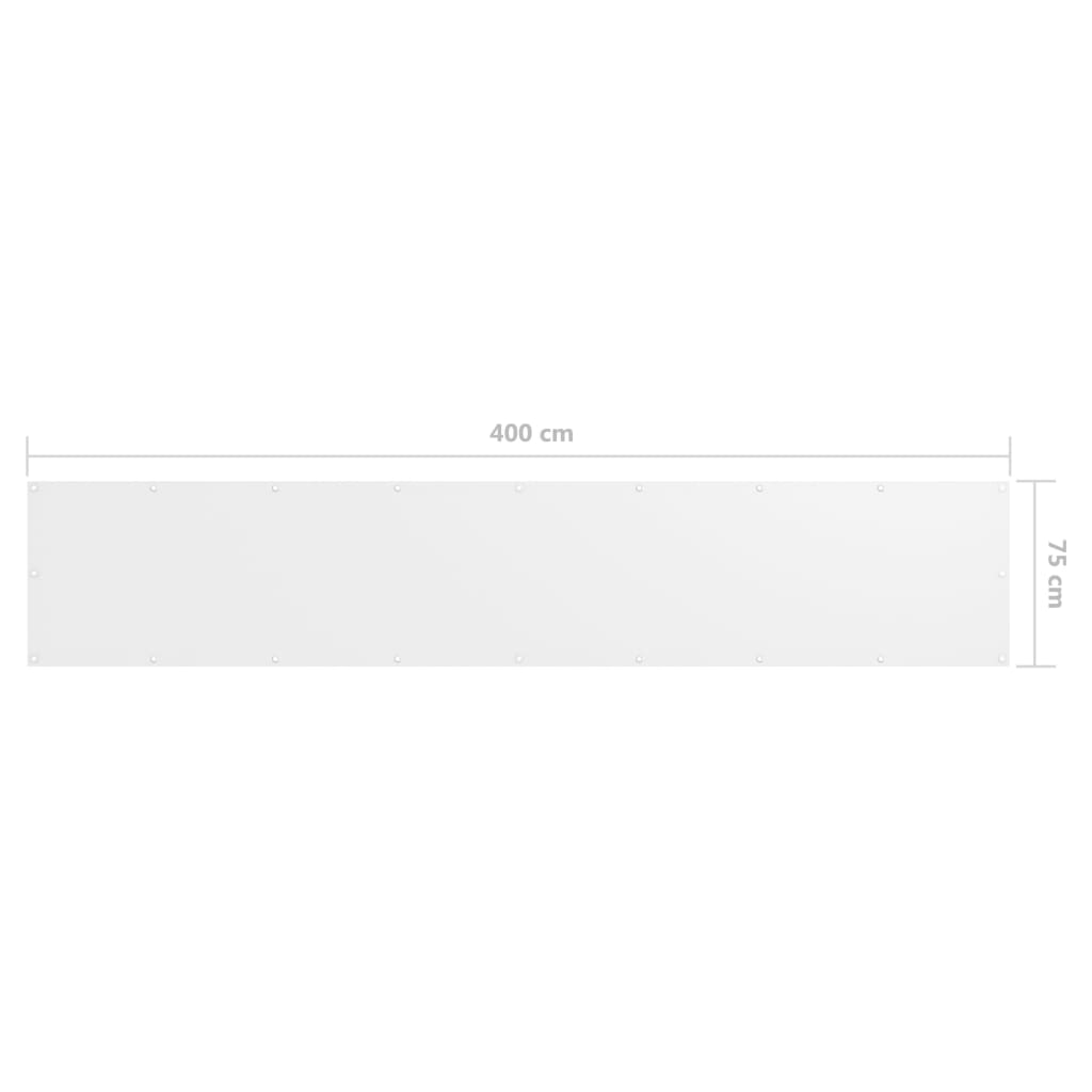 altanafskærmning 75x400 cm oxfordstof hvid