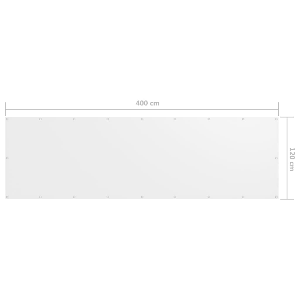 altanafskærmning 120x400 cm oxfordstof hvid