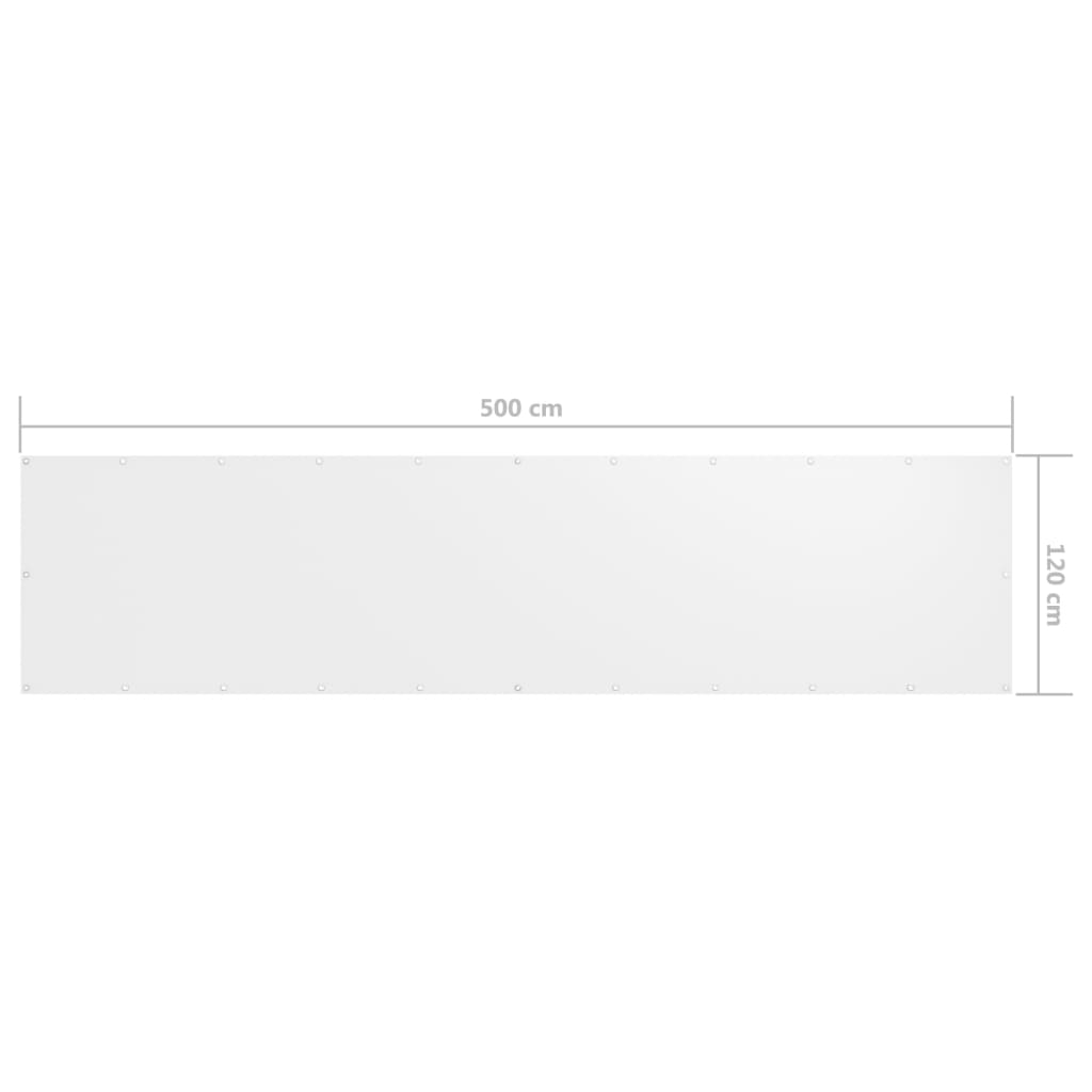 altanafskærmning 120x500 cm oxfordstof hvid