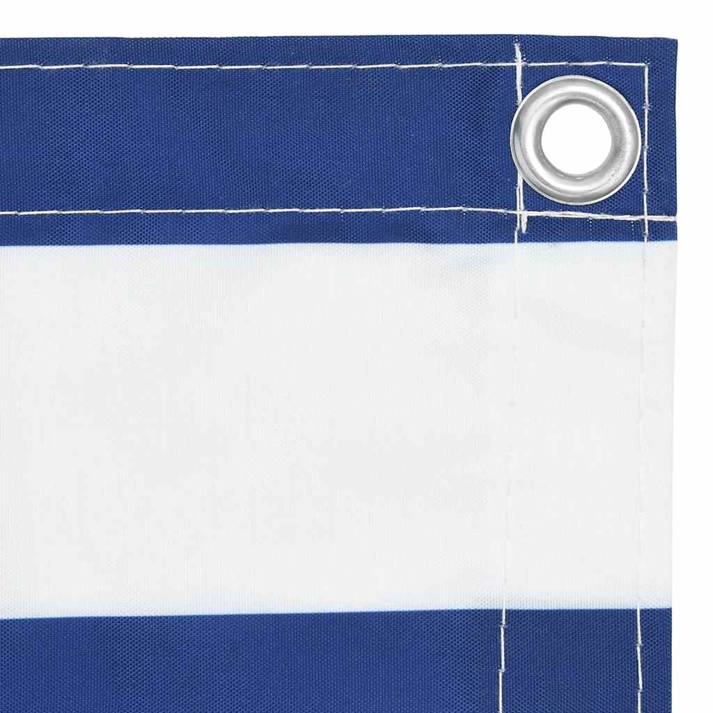altanafskærmning 90x500 cm oxfordstof hvid og blå