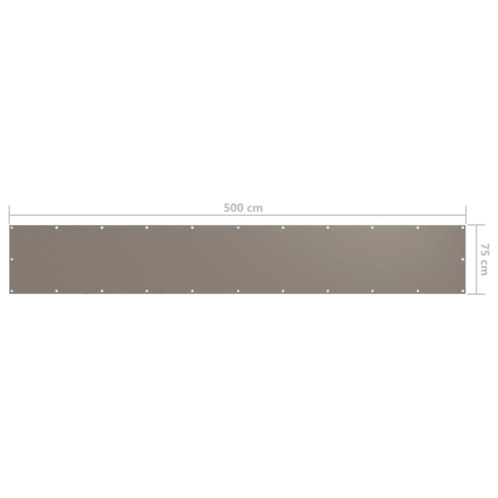 altanafskærmning 75x500 cm oxfordstof gråbrun