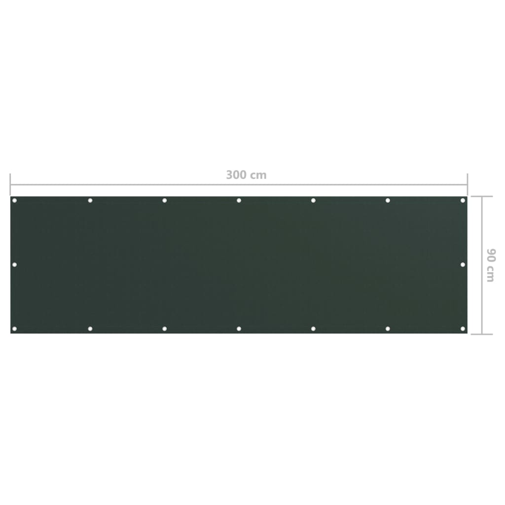 altanafskærmning 90x300 cm oxfordstof mørkegrøn