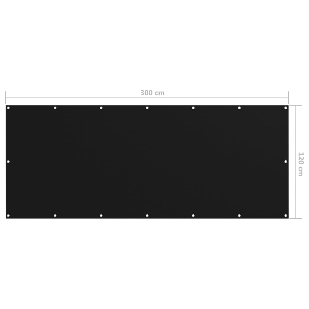altanafskærmning 120x300 cm oxfordstof sort