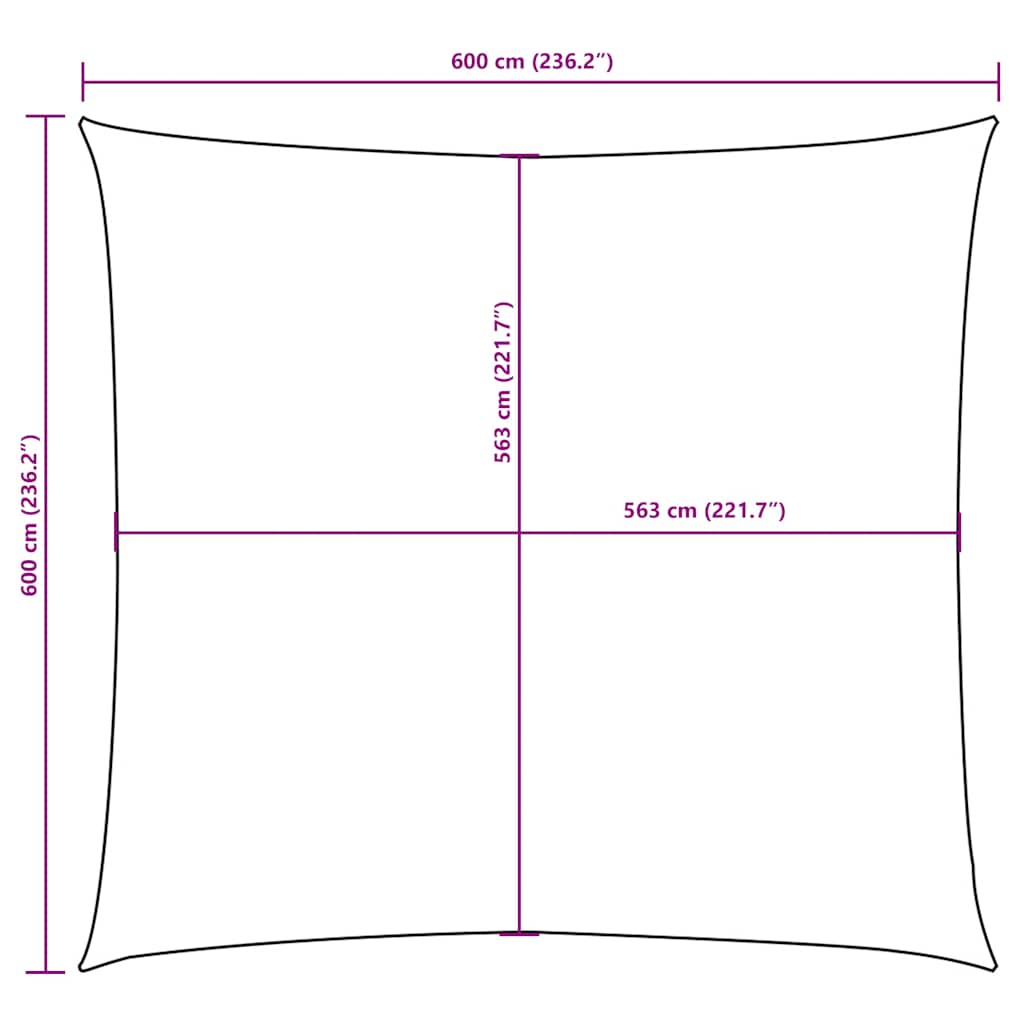 solsejl 6x6 m firkantet oxfordstof hvid