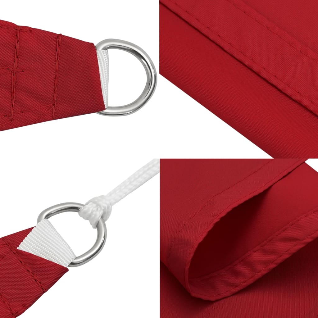 solsejl 2,5x5 m rektangulær oxfordstof rød