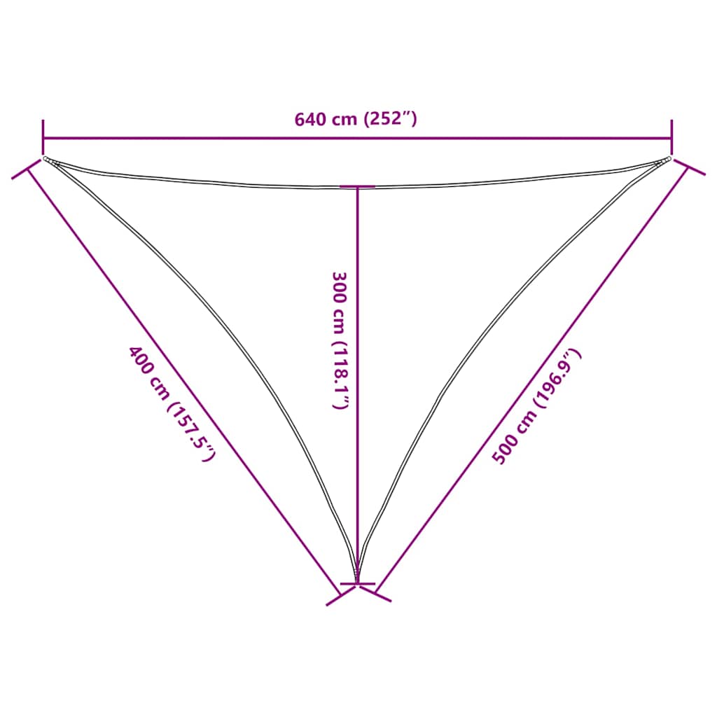 solsejl 4x5x6,4 m trekantet oxfordstof sort