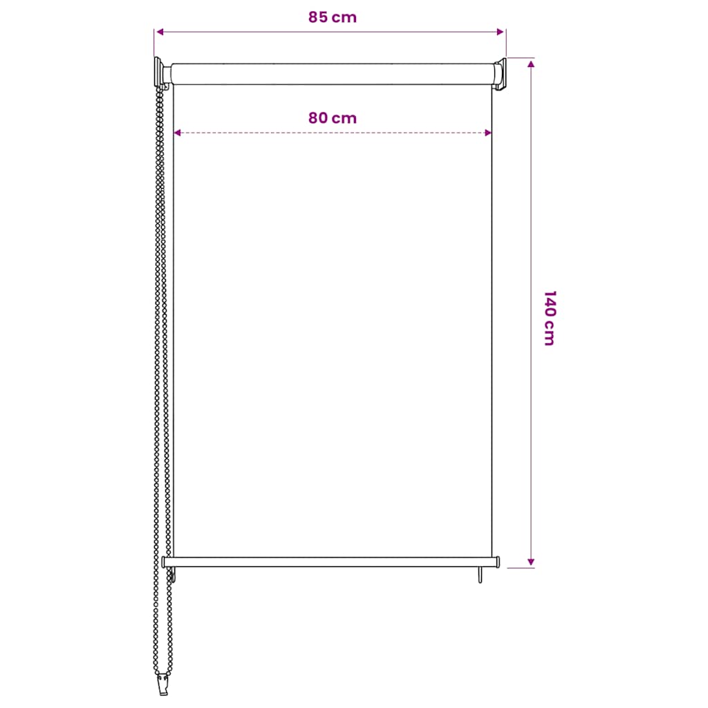 udendørs rullegardin 85 (B) x 140 (H) cm beige