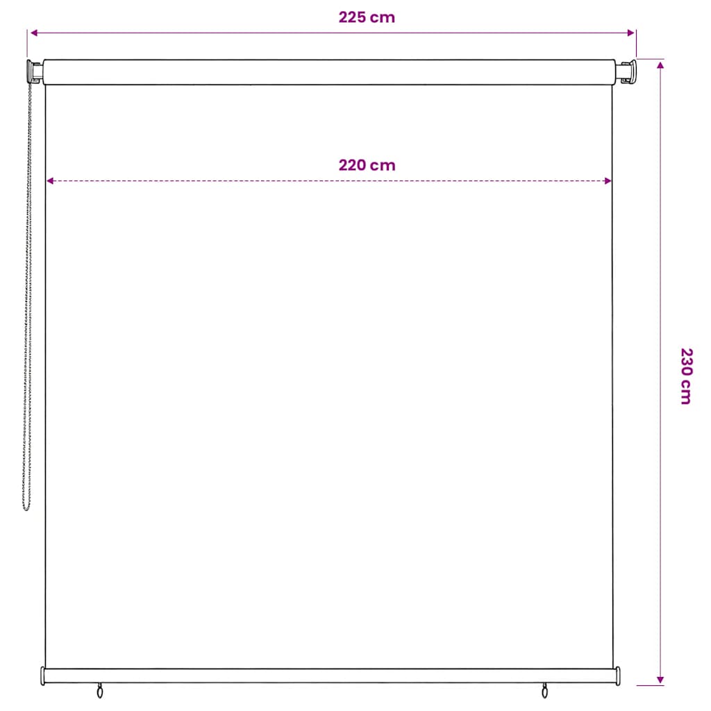 udendørs rullegardin 225 (B) x 230 (H) cm HDPE terracottafarvet