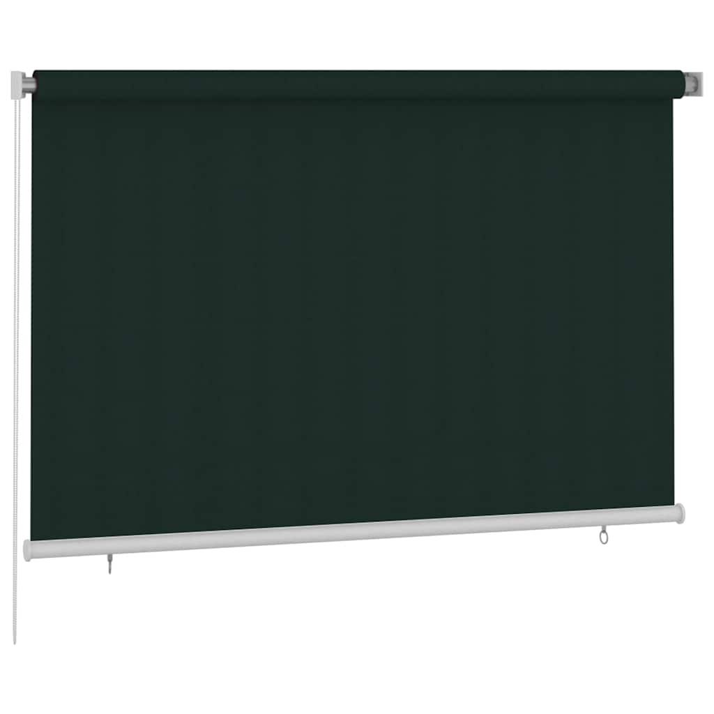 udendørs rullegardin 225 (B) x 140 (H) cm HDPE mørkegrøn