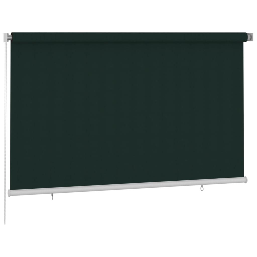 udendørs rullegardin 245 (B) x 140 (H) cm HDPE mørkegrøn