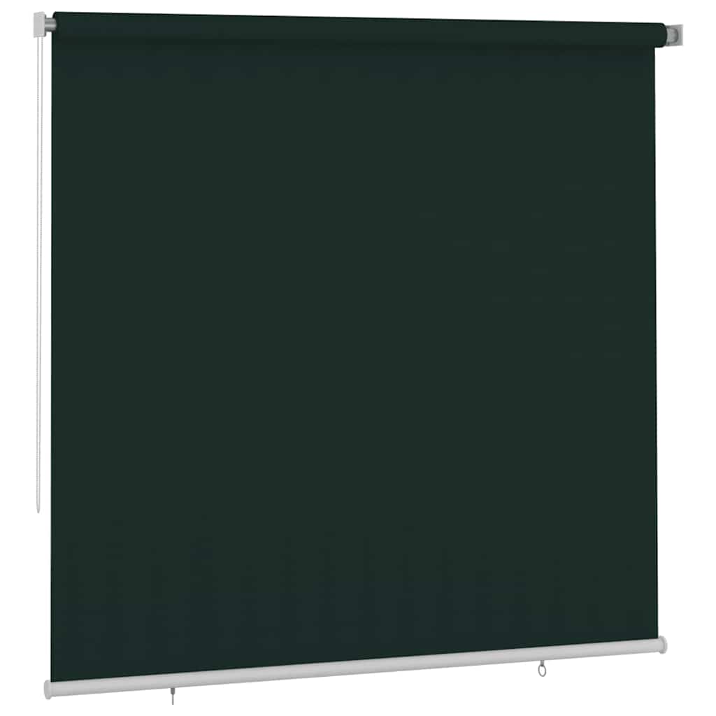 udendørs rullegardin 245 (B) x 230 (H) cm HDPE mørkegrøn