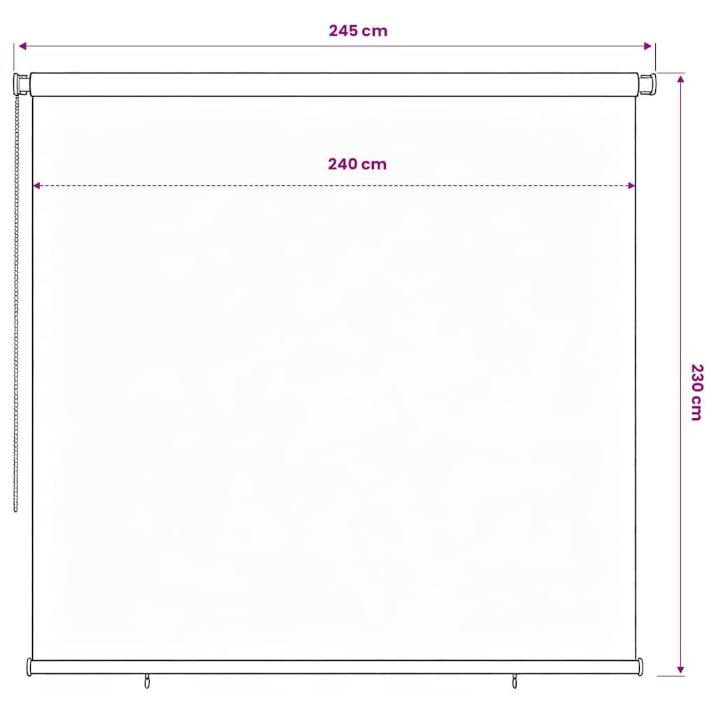 udendørs rullegardin 245 (B) x 230 (H) cm HDPE mørkegrøn