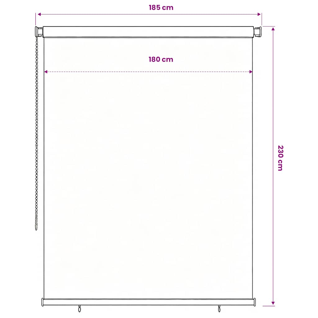 udendørs rullegardin 205 (B) x 230 (H) cm HDPE blå