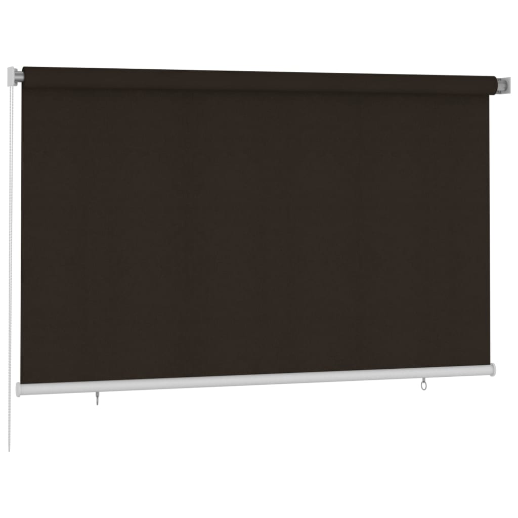 udendørs rullegardin 245 (B) x 140 (H) cm HDPE brun