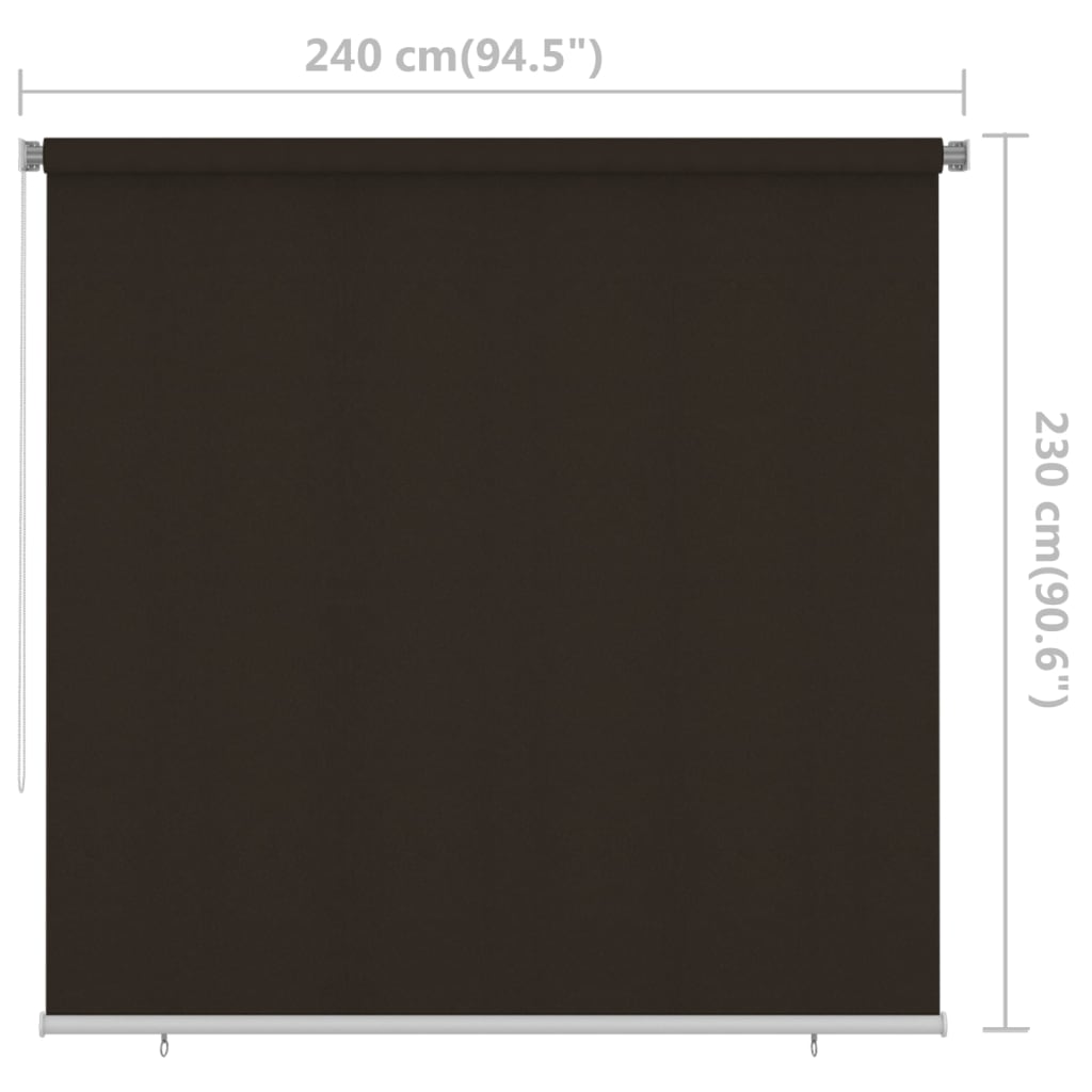udendørs rullegardin 245 (B) x 230 (H) cm brun