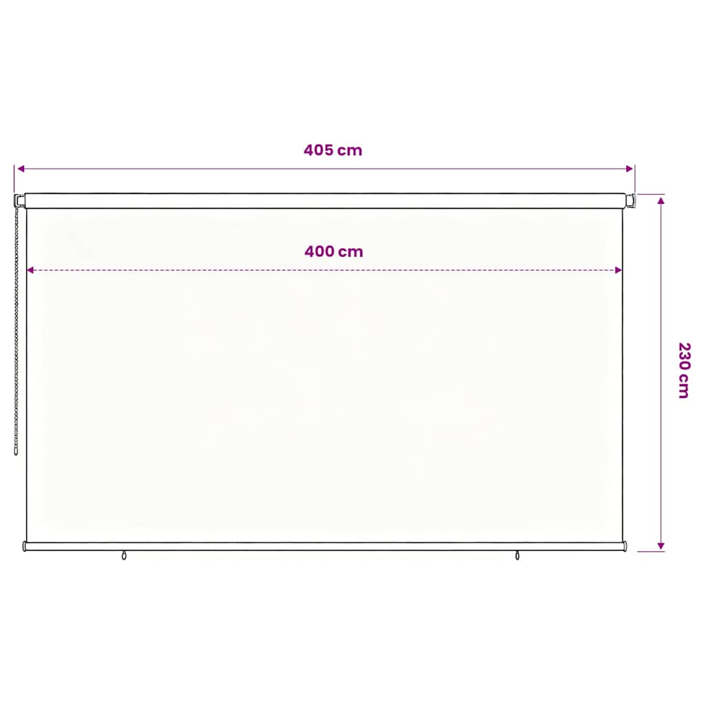 udendørs rullegardin 405 (B) x 230 (H) cm HDPE brun