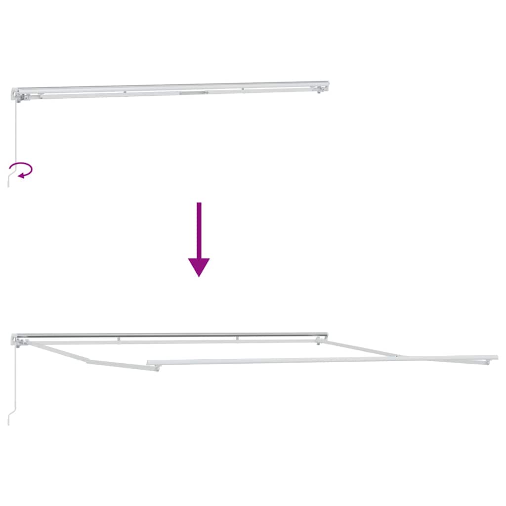 Markiseramme Hvid 500 × 350 cm Aluminium