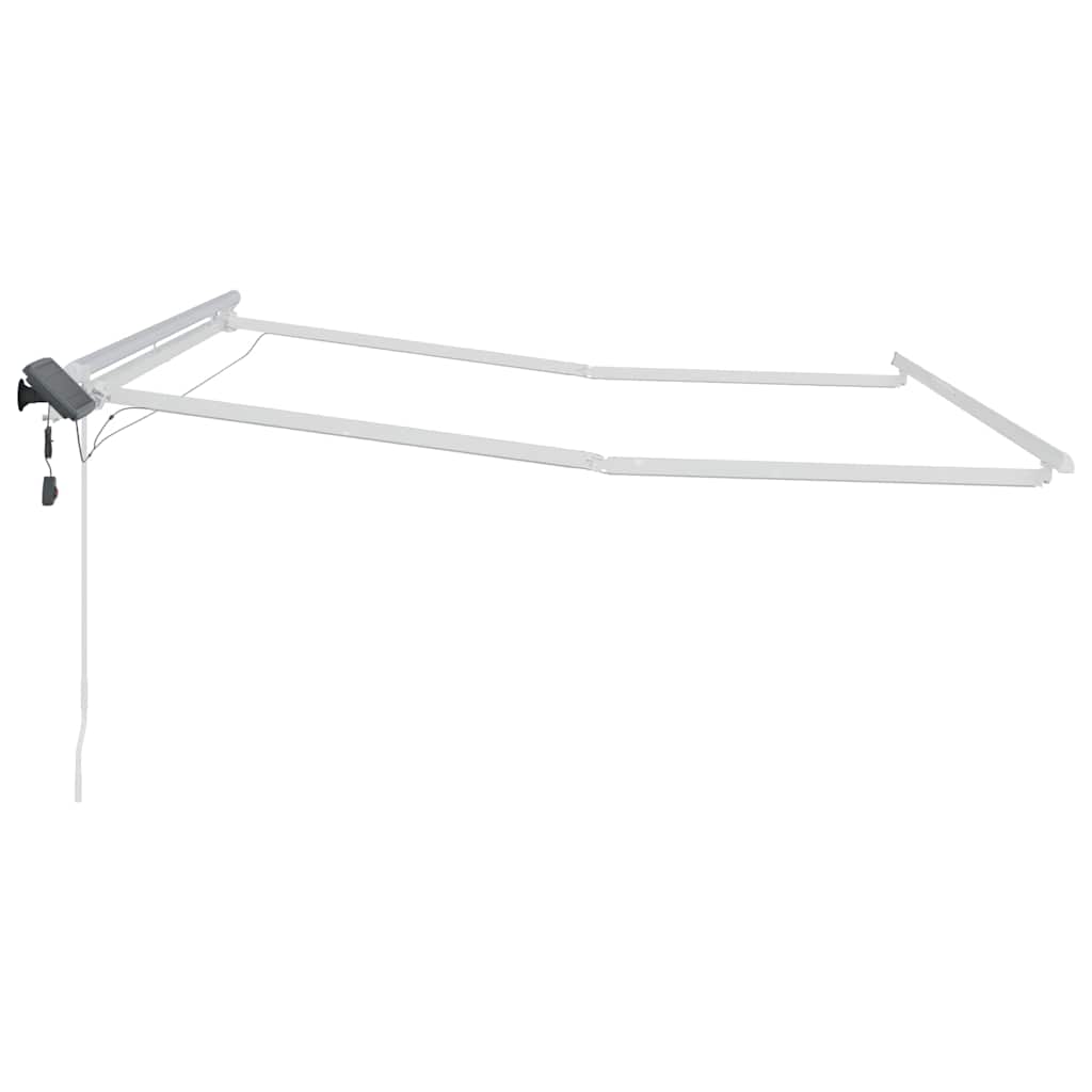 Markiseramme med LED -strimmellys Hvid 300 x 250 cm Aluminium