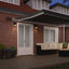 Markiseramme med LED -strimmellys Hvid 400 × 300 cm Aluminium