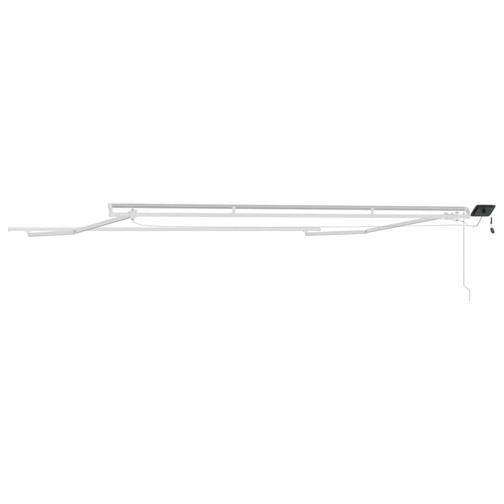 Markiseramme med LED -strimmellys Hvid 500 × 300 cm Aluminium