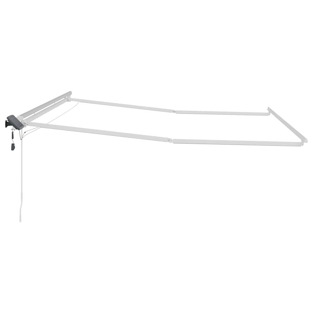 Markiseramme med LED -strimmellys Hvid 500 × 300 cm Aluminium
