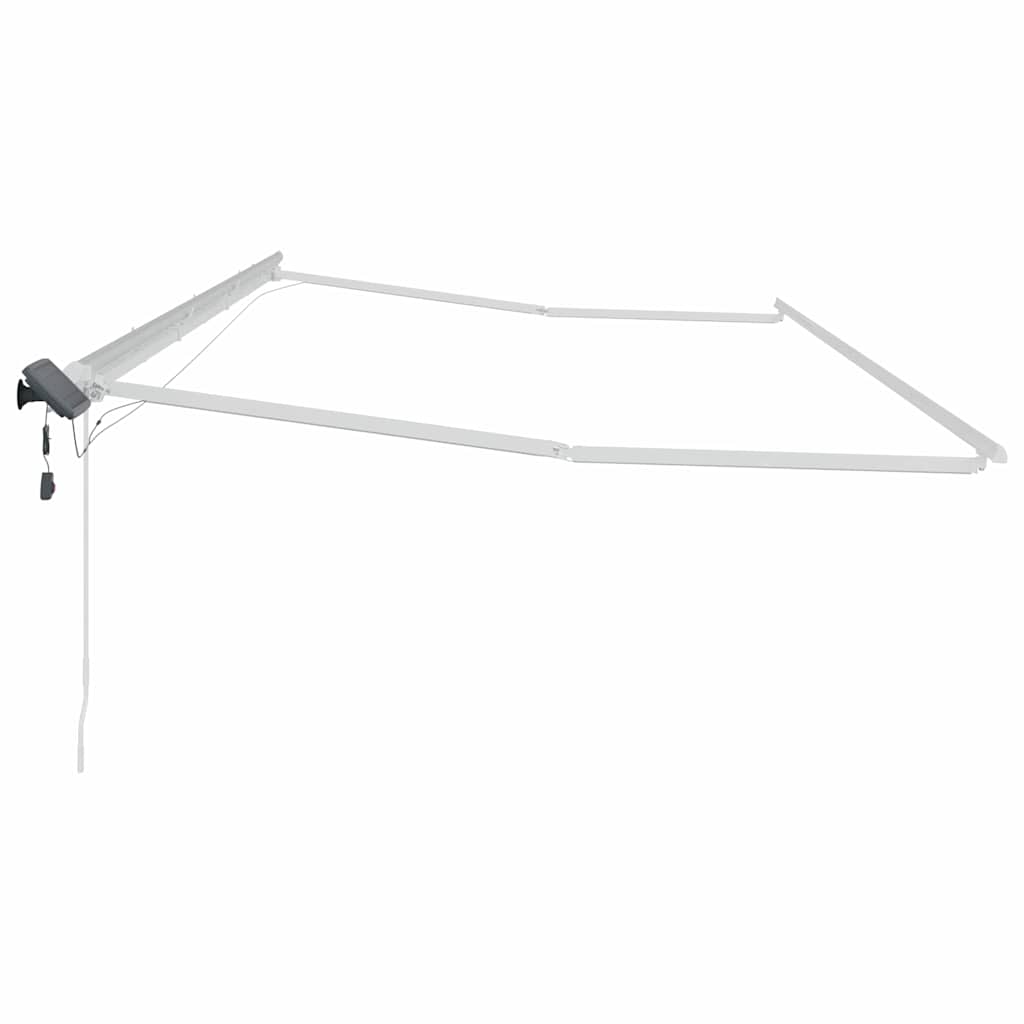 Markiseramme med LED -strimmellys Hvid 600 × 300 cm Aluminium