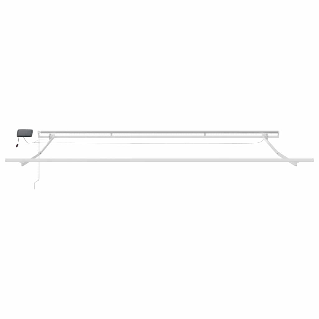 Markiseramme med LED -strimmellys Hvid 400 × 350 cm Aluminium