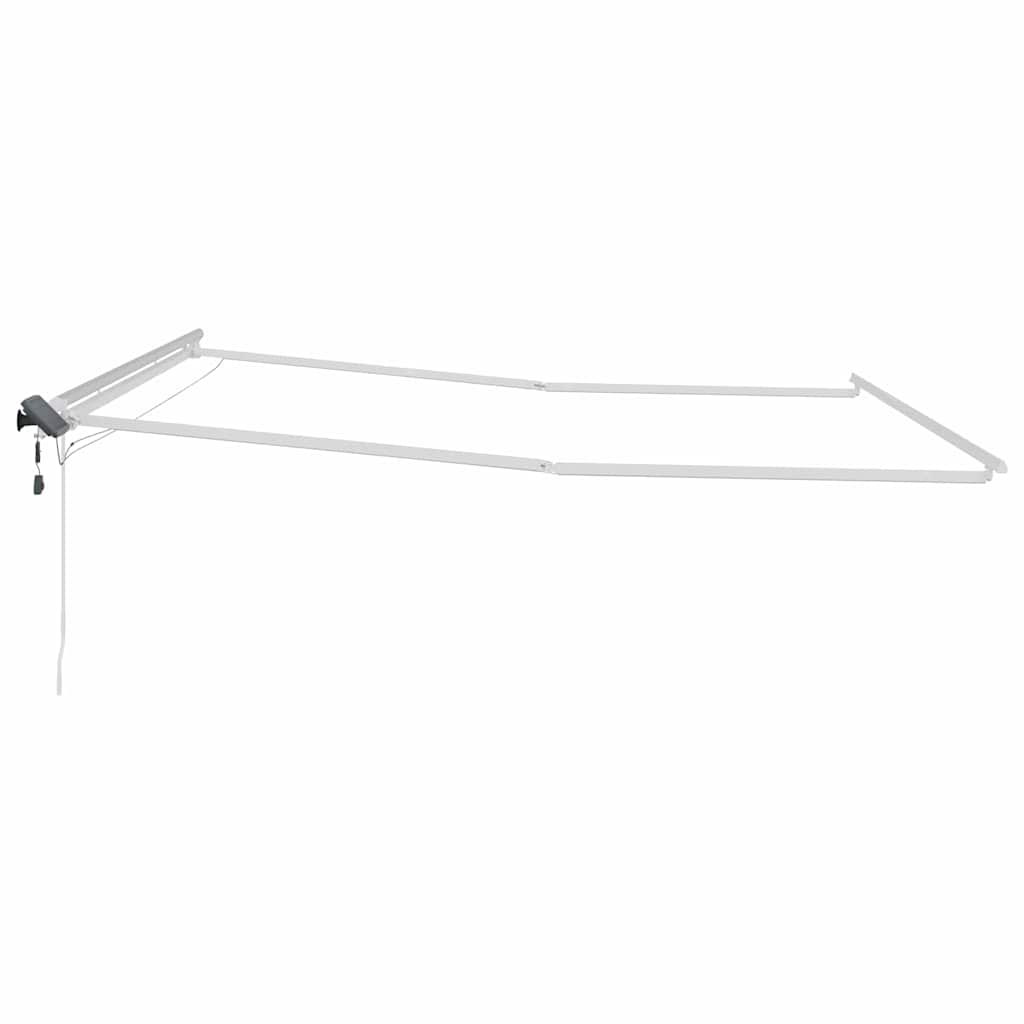 Markiseramme med LED -strimmellys Hvid 400 × 350 cm Aluminium