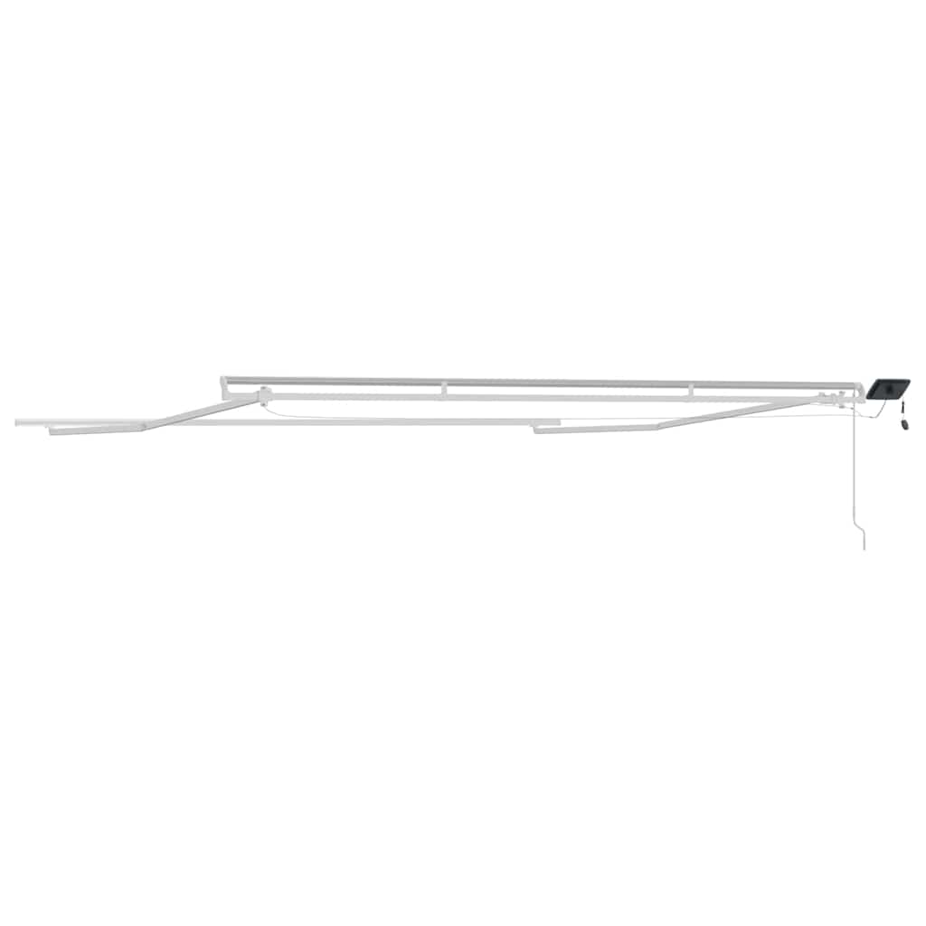 Markiseramme med LED -strimmellys Hvid 450 × 350 cm Aluminium