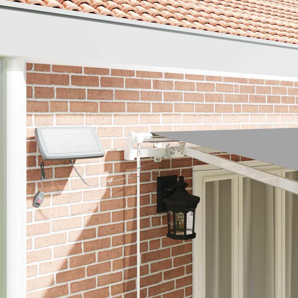 Markiseramme med LED -strimmellys Hvid 600 × 350 cm Aluminium