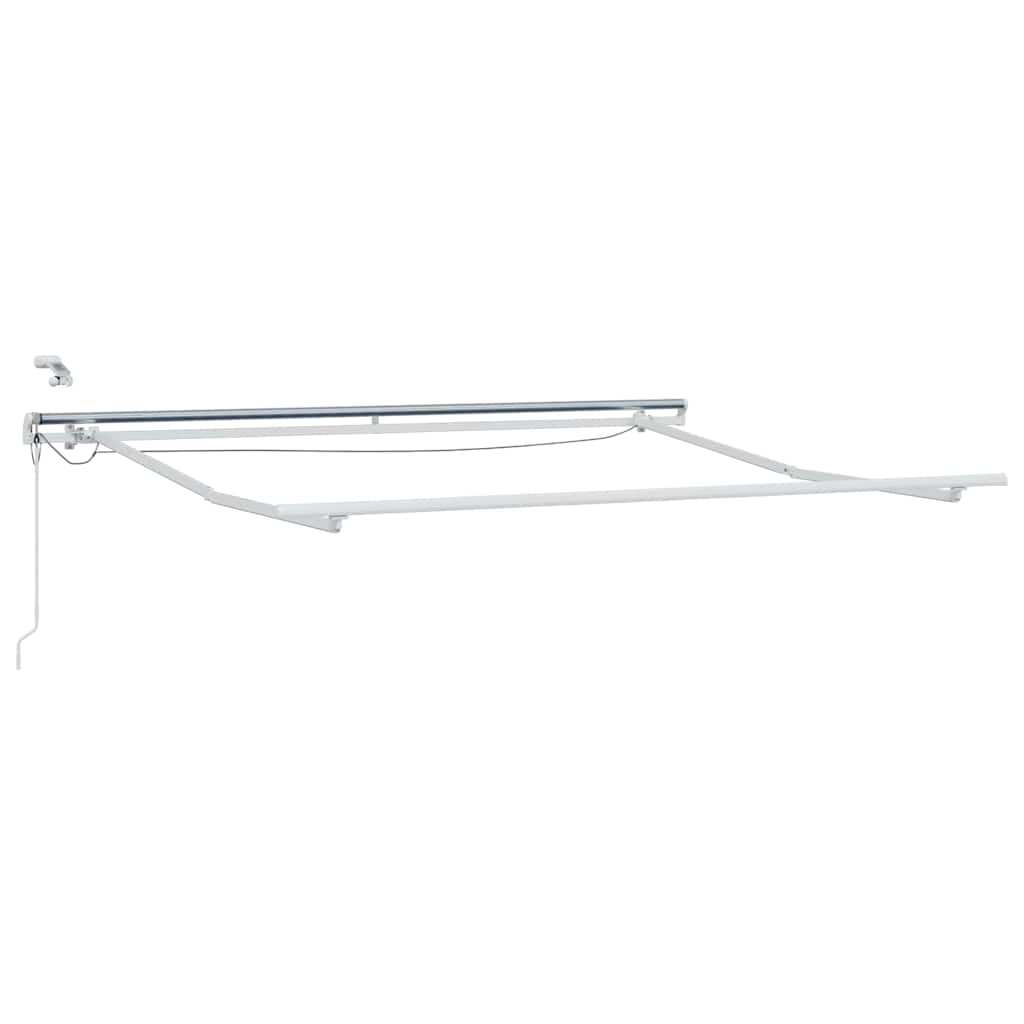 Markiseramme med LED -strimmellys Hvid 350 x 250 cm Aluminium