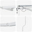 Markiseramme med LED -strimmellys Hvid 500 × 300 cm Aluminium