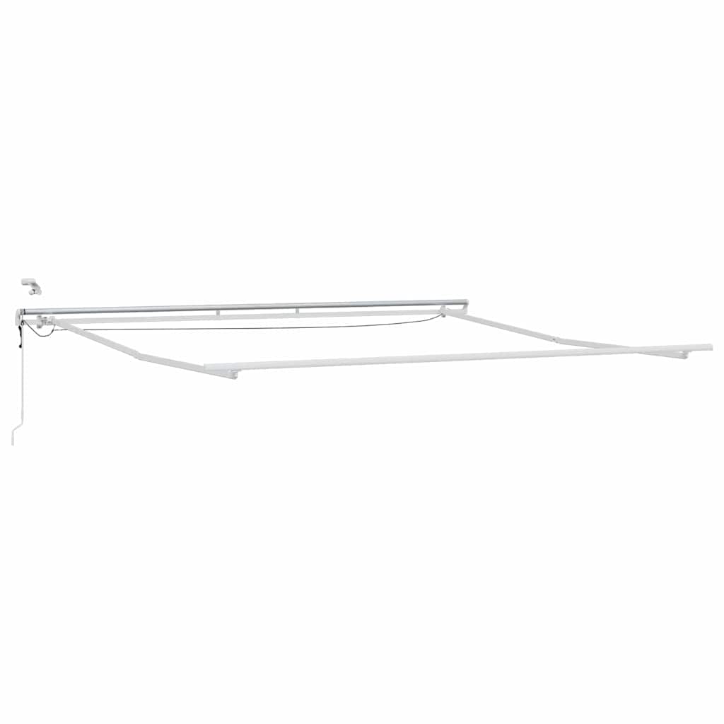 Markiseramme med LED -strimmellys Hvid 400 × 350 cm Aluminium