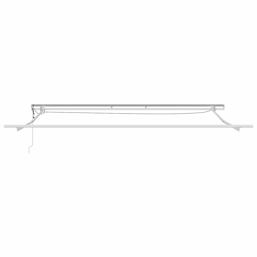 Markiseramme med LED -strimmellys Hvid 450 × 350 cm Aluminium