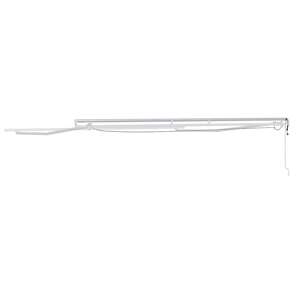 Markiseramme med LED -strimmellys Hvid 500 × 350 cm Aluminium