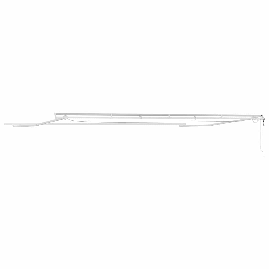 Markiseramme med LED -strimmellys Hvid 600 × 350 cm Aluminium